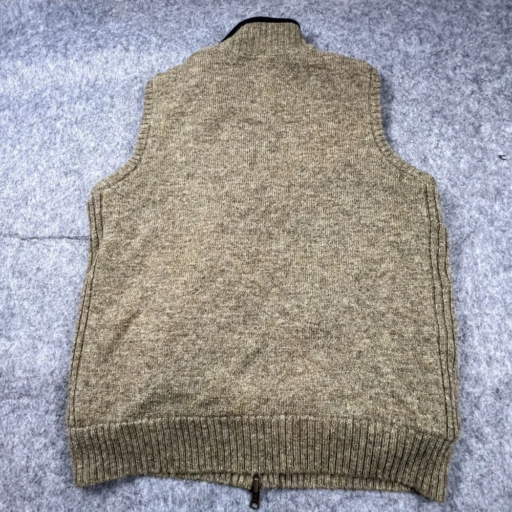 Pendleton Mens Reversible Shetland Wool‎ Fleece Vest Olive Green Black Size M